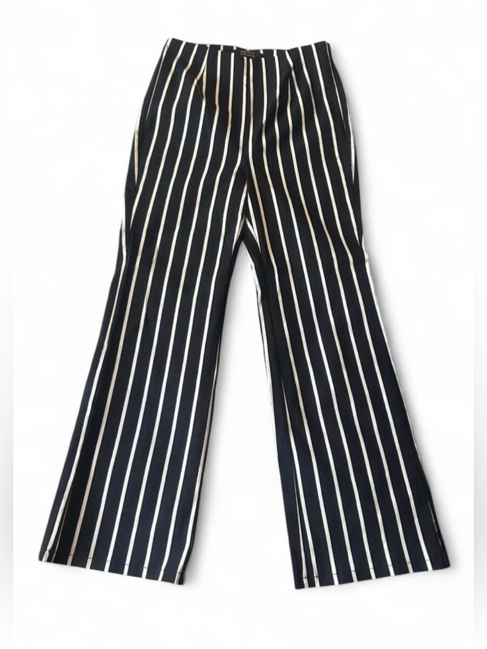 Forever 21 Black and White Striped Wide-Leg Pants
